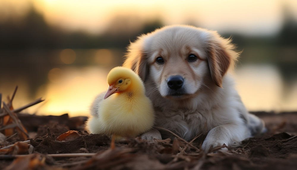 Divers - Insolite : Un chien et un canard sauvé deviennent amis
